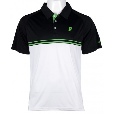 Prince Stripe Polo (white/black/green) meskie polo tenisowe  Prince Stripe Polo (white/black/green) meskie polo tenisowe