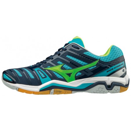 Buty halowe do gry w piłkę ręczną Mizuno Wave Stealth 4 niebieskie 2018