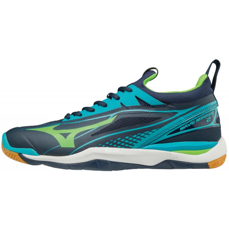 Buty halowe do gry w piłkę ręczną Mizuno Wave Mirage 2 niebieskie 2018