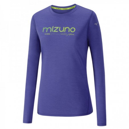 Mizuno Koszulka do biegania Impulse Core Graphis LS Tee damska niebieska 