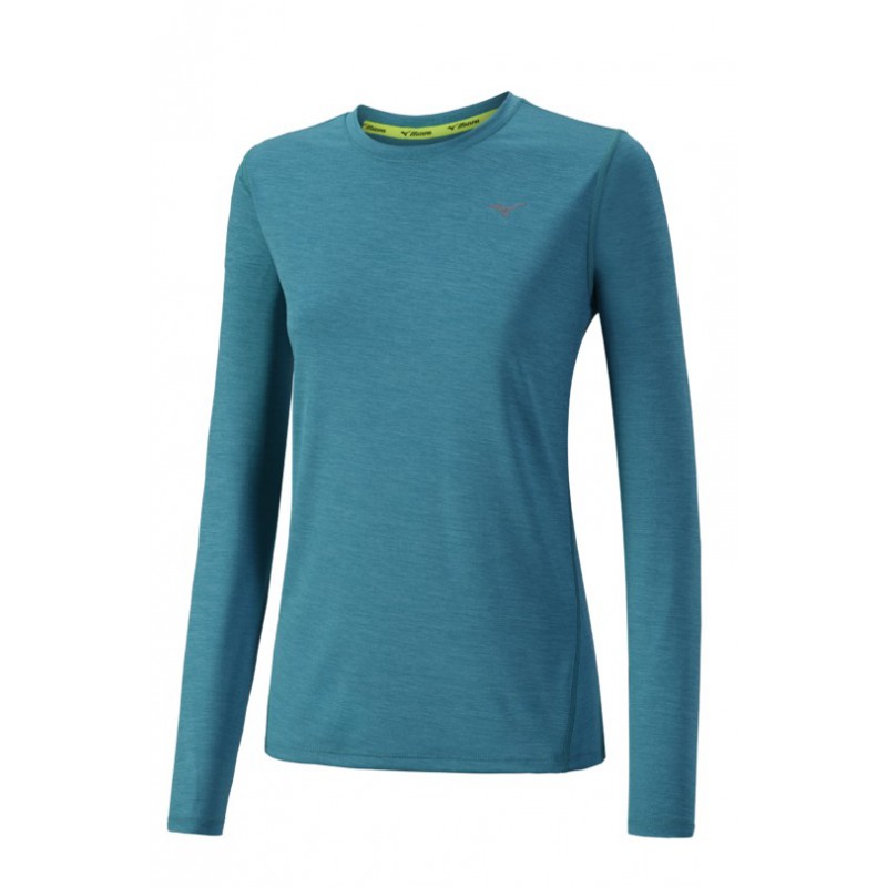 Mizuno Koszulka do biegania Impulse Core LS Tee damska turkusowa