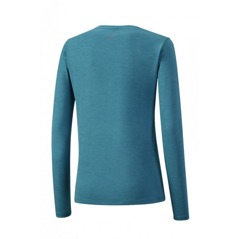 Mizuno Koszulka do biegania Impulse Core LS Tee damska turkusowa