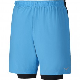 Mizuno Spodenki do biegania Alpha 7.5 2in1 Short niebieskie
