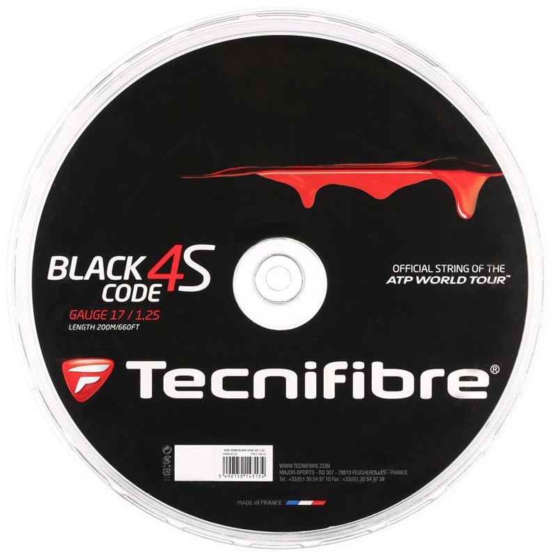 Naciąg tenisowy Tecnifibre Black Code S (200 m) czarny - 1,25 mm Naciąg tenisowy Tecnifibre Black Code S (200 m) czarny - 1,25 mm