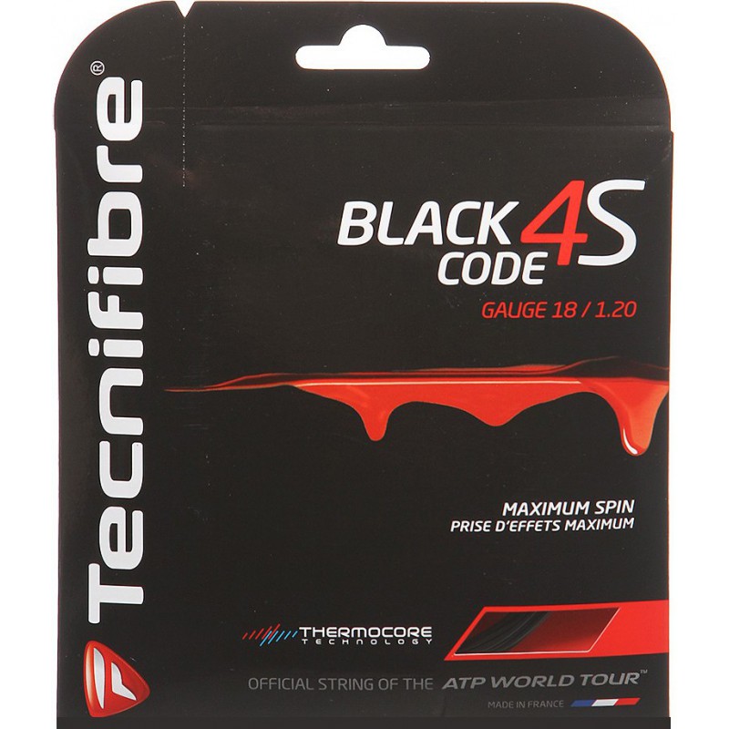 Naciąg tenisowy Tecnifibre Black Code 4S (110 m) czarny - 1,25 mm Naciąg tenisowy Tecnifibre Black Code 4S (110 m) czarny - 1,25 mm