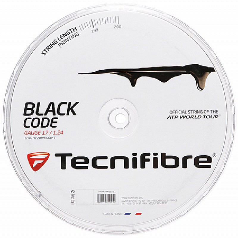 Naciąg tenisowy Tecnifibre Black Code (200 m) czarny - 1,28 mm Naciąg tenisowy Tecnifibre Black Code (200 m) czarny - 1,28 mm