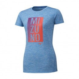 Mizuno Koszulka do biegania Impulse Core Graphic Tee damska niebieska 2019