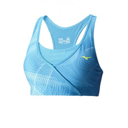 Mizuno Stanik do biegania Lotus Bra damski niebieski