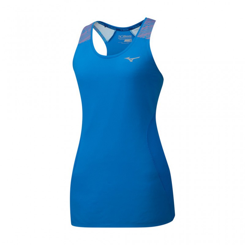 Mizuno Bezrękawnik do biegania Aero Tank damski niebieski Mizuno Bezrękawnik do biegania Aero Tank damski niebieski